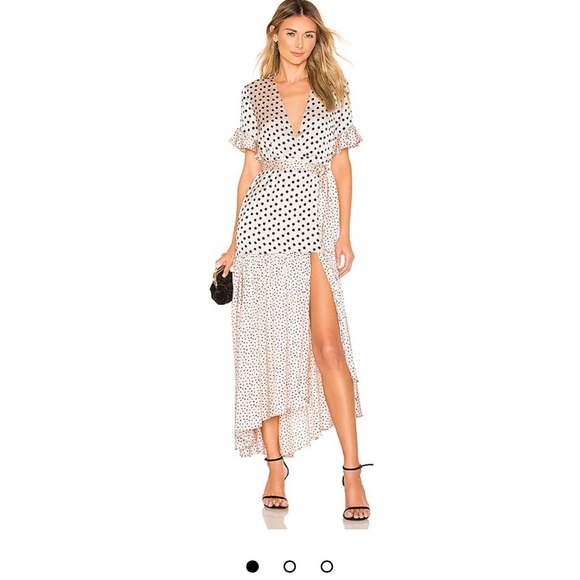 💖NWOT Gorgeous Privacy Please Solano Maxi Dress Polkadot Print XS Sash Lined💖 - Picture 7 of 14